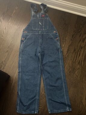 Dickies Vintage Denim Overalls in Classic Blue